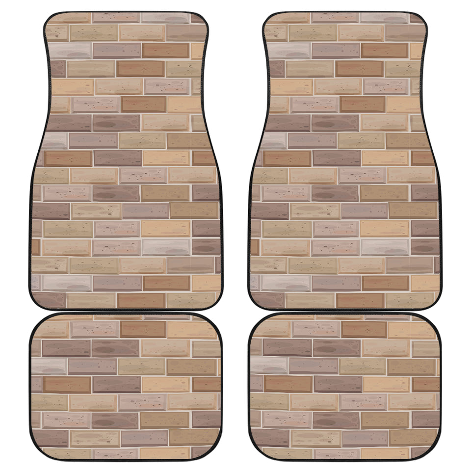 Brick Printed Pattern Print Design 01 Front and Back Car Mats