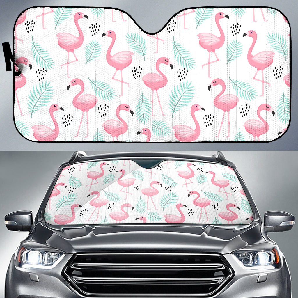 Cute Flamingo Pattern Car Sun Shade