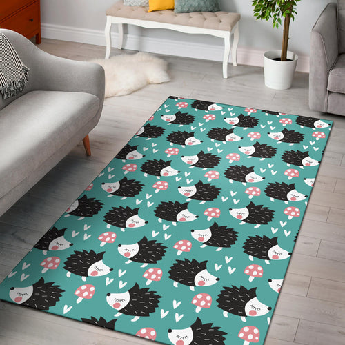 Hedgehog Pattern Print Design 03 Area Rug