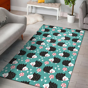 Hedgehog Pattern Print Design 03 Area Rug