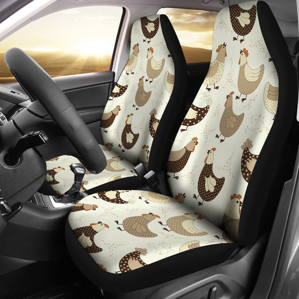 Cute Rooster Chicken Cock  Universal Fit Car Seat Covers