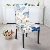Blue Butterfly Pattern Dining Chair Slipcover