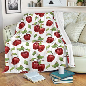 Red Apples Pattern Premium Blanket