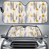 Lavender Modern Pattern Blackground Car Sun Shade