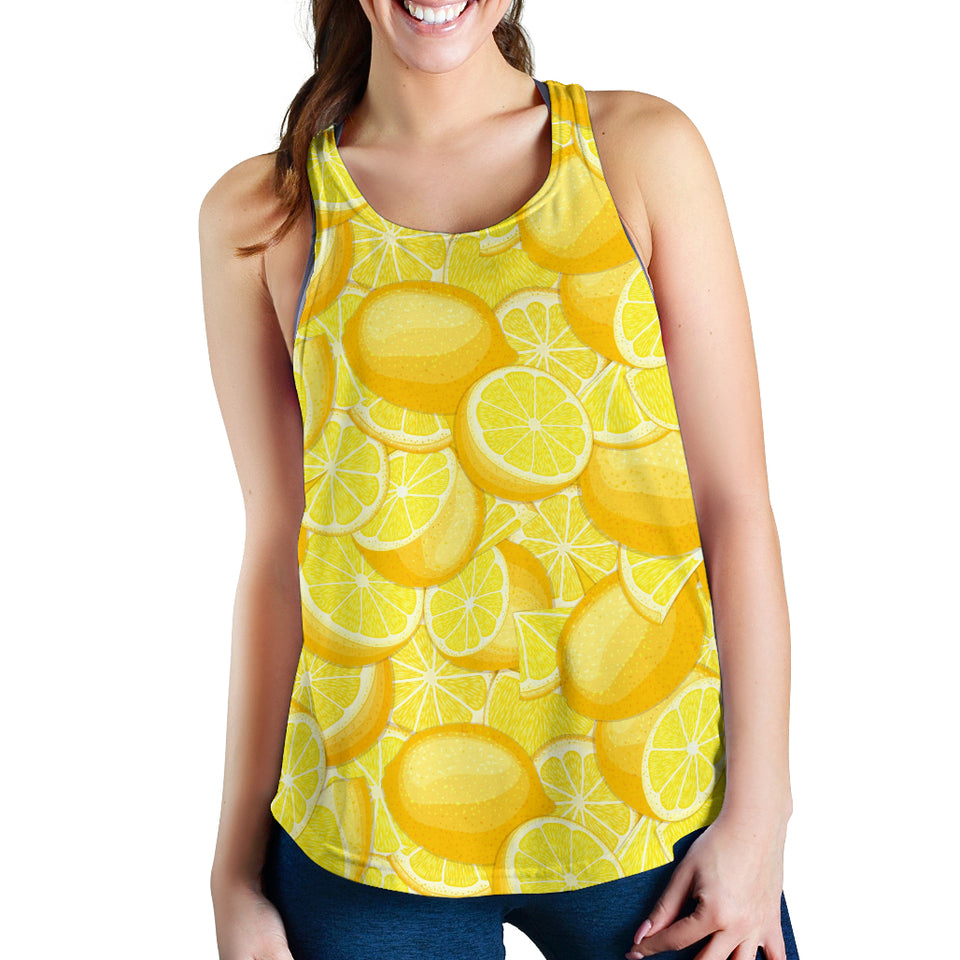lemon pattern Women Racerback Tank Top