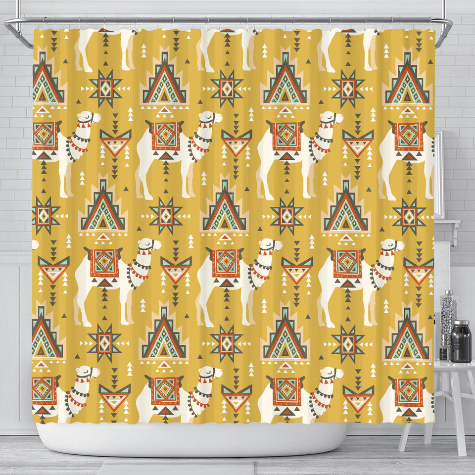 Camels Ethnic Motif Pattern Shower Curtain Fulfilled In US
