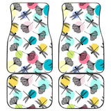 Dragonflies Ginkgo Leaves Pattern Front And Back Car Mats