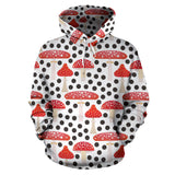Red Mushroom Dot Pattern Men Women Pullover Hoodie
