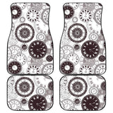 Classic Vintage Clock Pattern Front And Back Car Mats