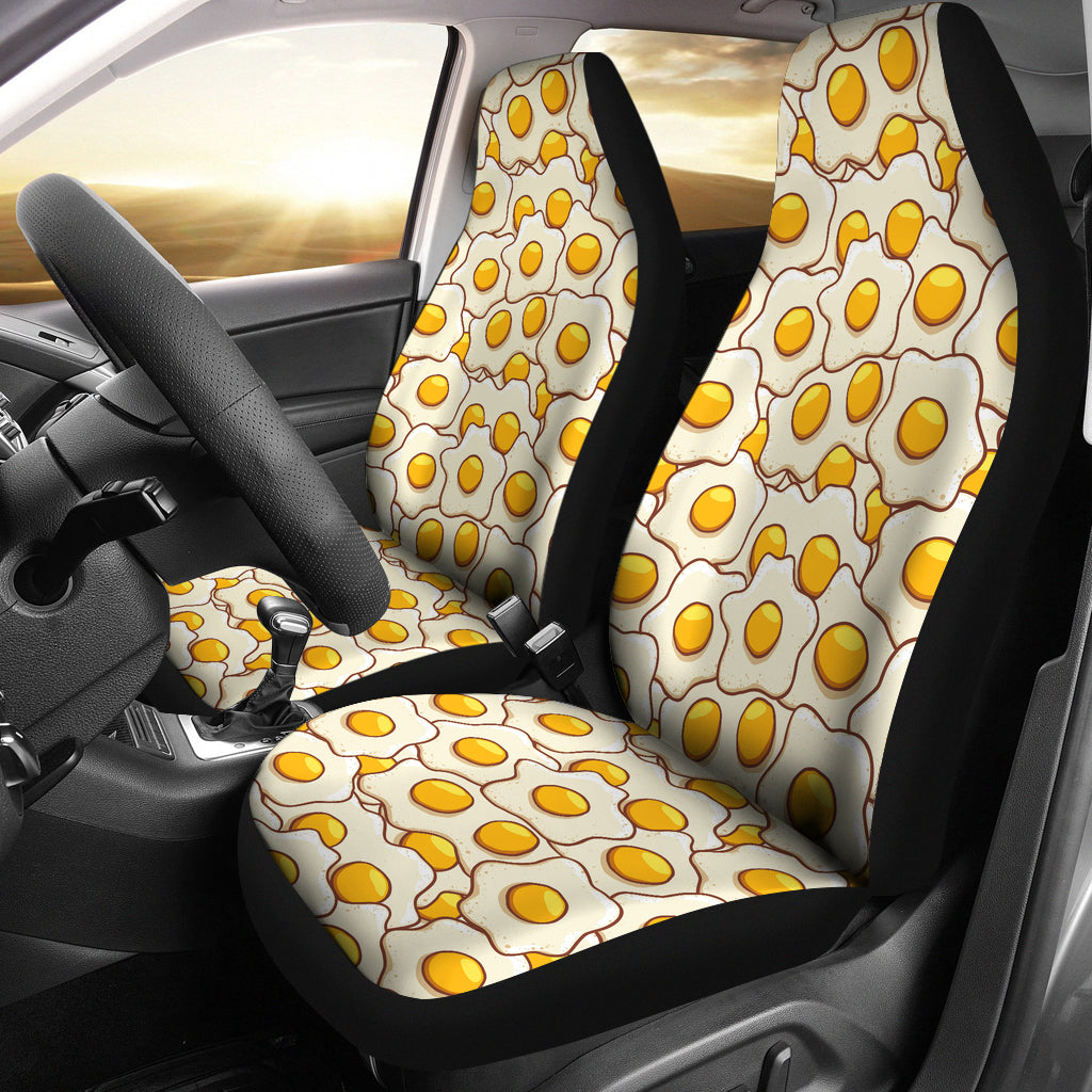 Fried Eggs Pattern Print Design 02 Universal Fit Car Seat Covers