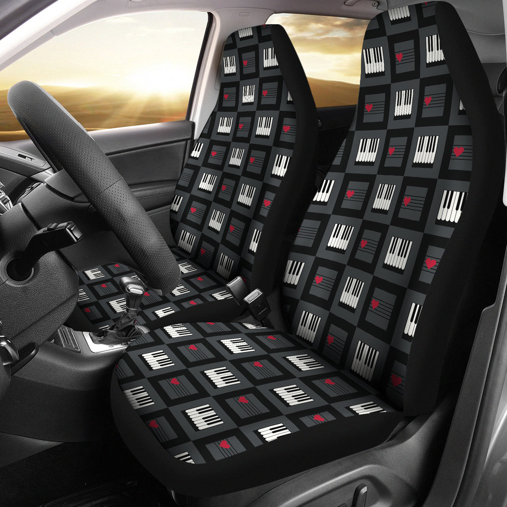 Piano Pattern Print Design 05 Universal Fit Car Seat Covers