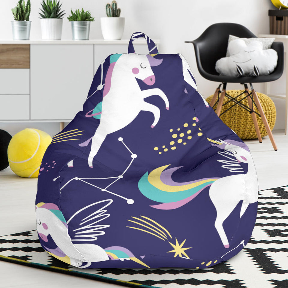 Hand Drawn Cute Unicorn Star Planet Bean Bag Cover
