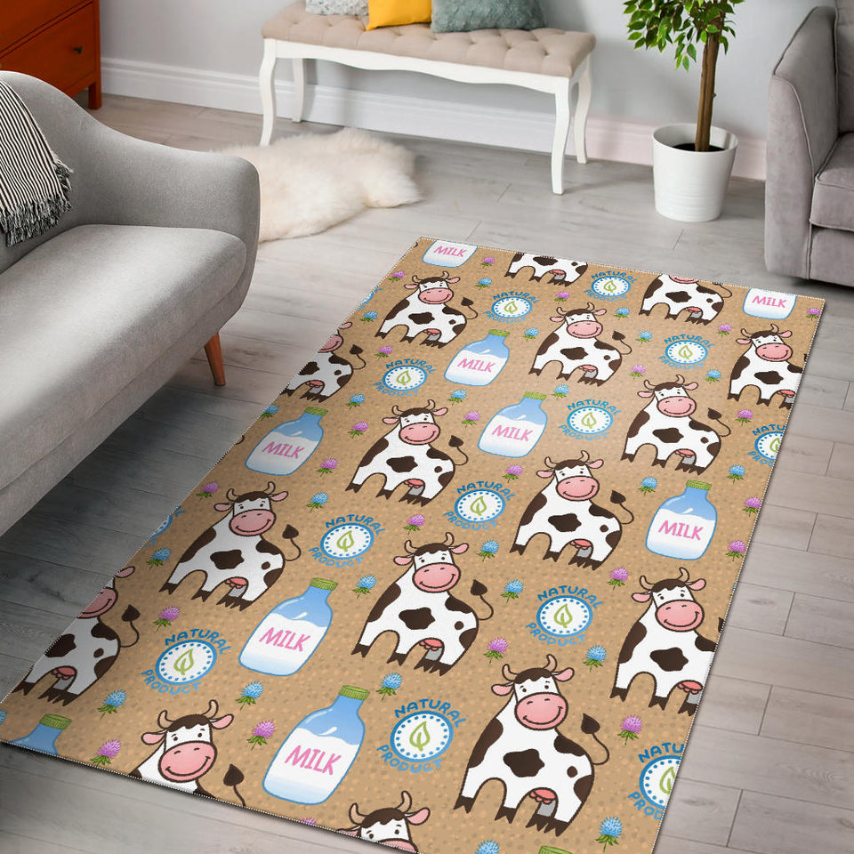 Cow Bottle Of Milk Pattern Area Rug