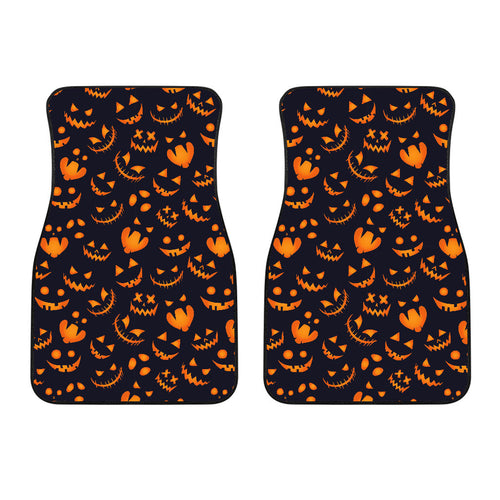 Halloween Pattern Pumpkin Background Front Car Mats
