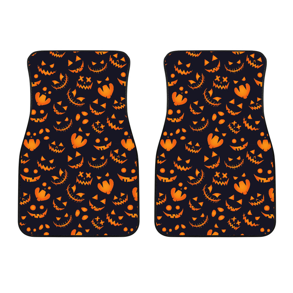 Halloween Pattern Pumpkin Background Front Car Mats