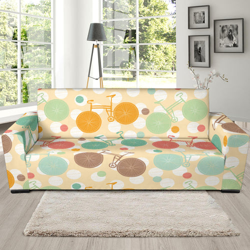 Bicycle Pattern Print Design 01 Sofa Slipcover