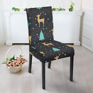 Deers Star Tree Pattern Dining Chair Slipcover