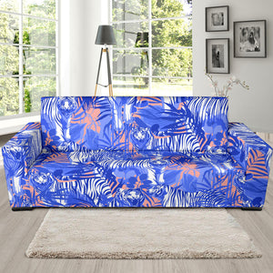 White Bengal Tigers Pattern Sofa Slipcover