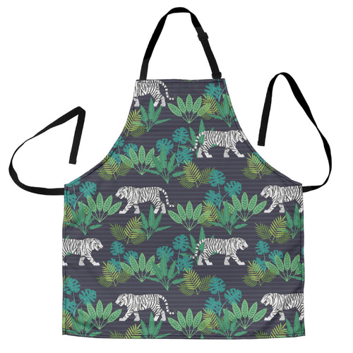 White Bengal Tigers Tropical Plant Adjustable Apron