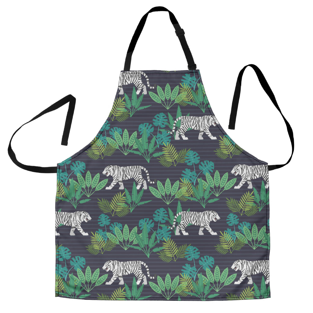 White Bengal Tigers Tropical Plant Adjustable Apron
