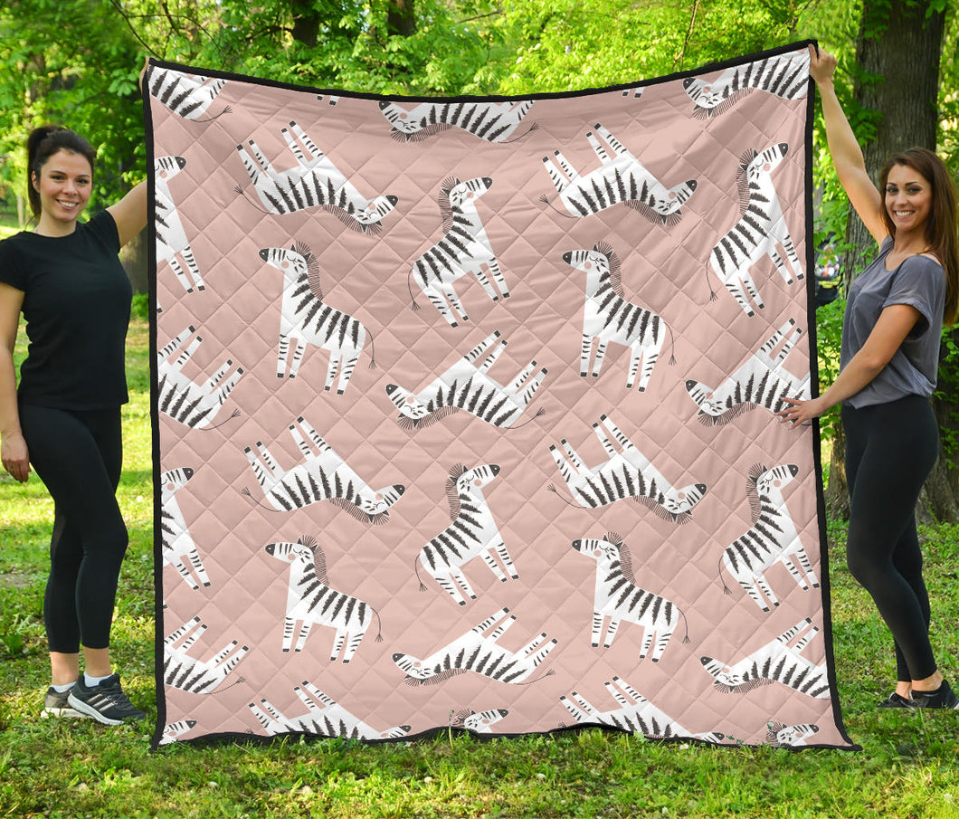 Cute Zebra Pattern Premium Quilt