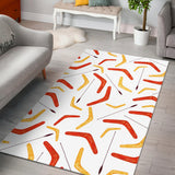 Waterclor Boomerang Australian Aboriginal Ornament Area Rug