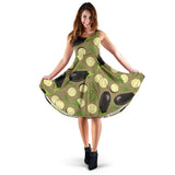 Eggplant Pattern Print Design 02 Sleeveless Midi Dress