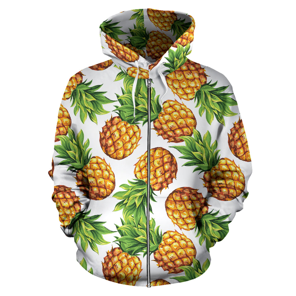 Pineapples Design Pattern Zip Up Hoodie