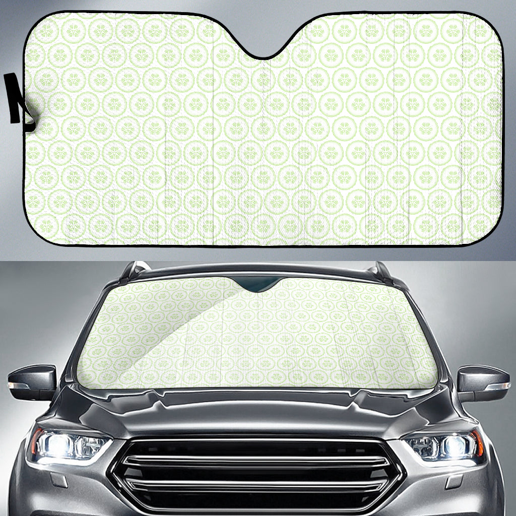 Cucumber Pattern Background Car Sun Shade