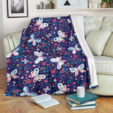 Colorful Butterfly Flower Pattern.Eps Premium Blanket