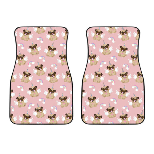 Cute Unicorn Pug Pattern Front Car Mats