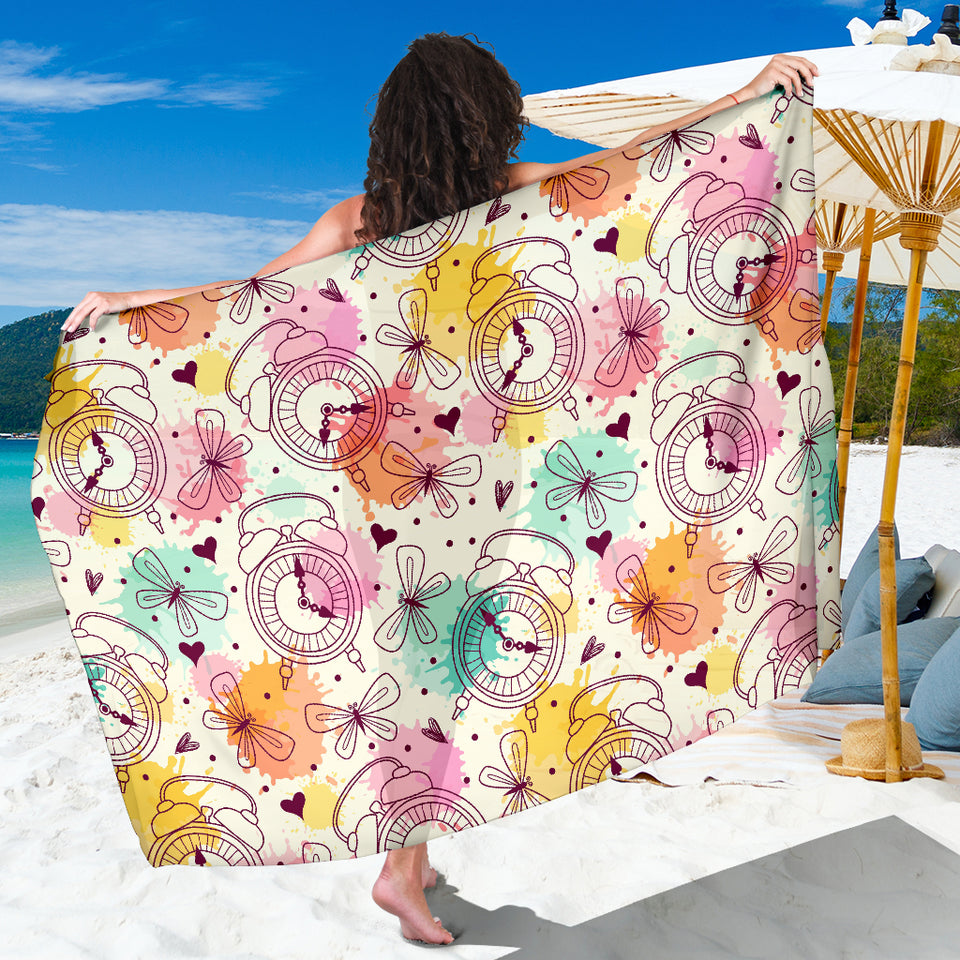 Clock Butterfly Pattern Sarong