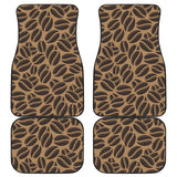 Coffee Bean On Brown Background Front And Back Car Mats