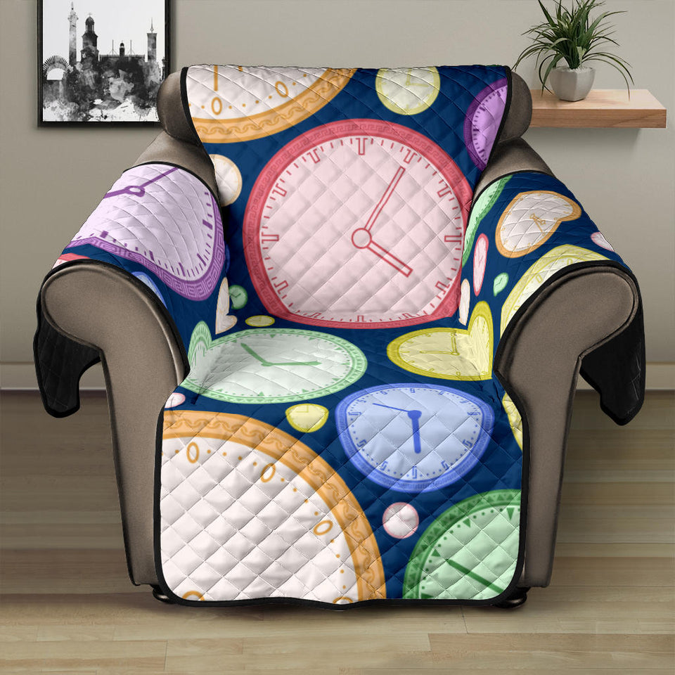 Colorful clock background Recliner Cover Protector
