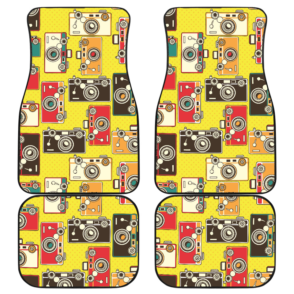 Camera Pattern Print Design 02 Front and Back Car Mats
