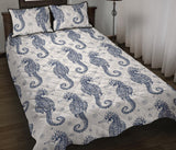 Seahorse pattern background Quilt Bed Set