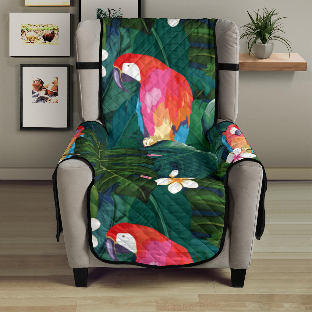 Parrot Palm tree leaves flower hibiscus pattern Chair Cover Protector