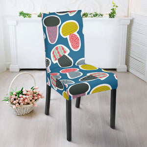 Colorful Mushroom Design Pattern Dining Chair Slipcover