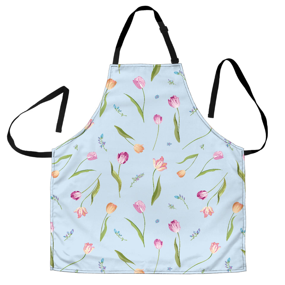Watercolor Tulips Pattern Adjustable Apron