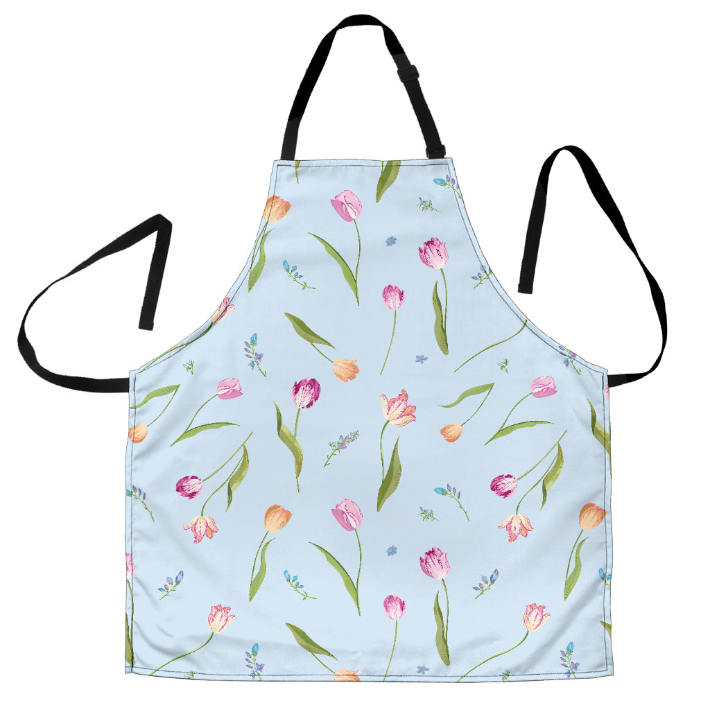 Watercolor Tulips Pattern Adjustable Apron