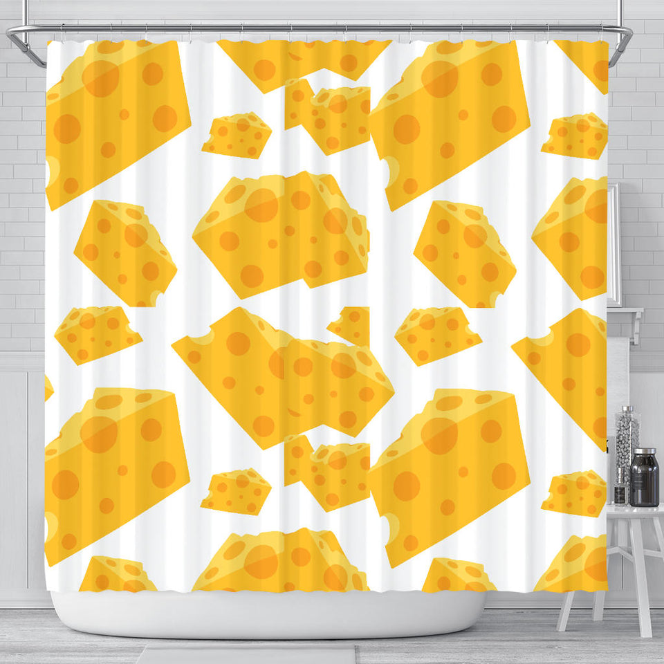 Cheese Slice Pattern Shower Curtain Fulfilled In US
