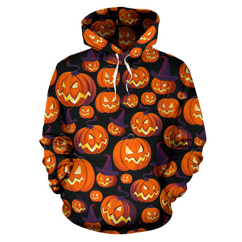 Halloween Pumpkin Pattern Men Women Pullover Hoodie