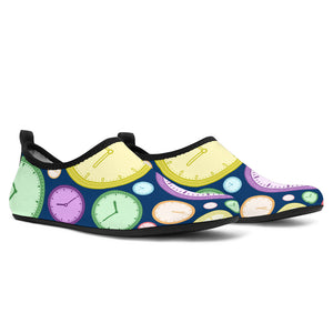 Colorful Clock Background Aqua Shoes