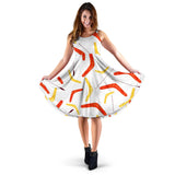 Waterclor Boomerang Australian Aboriginal Ornament Sleeveless Midi Dress