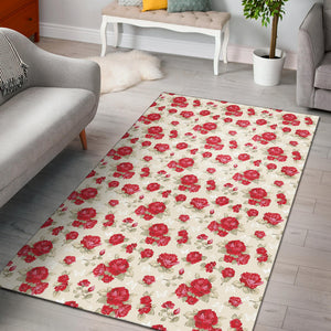 Rose Pattern Print Design 01 Area Rug
