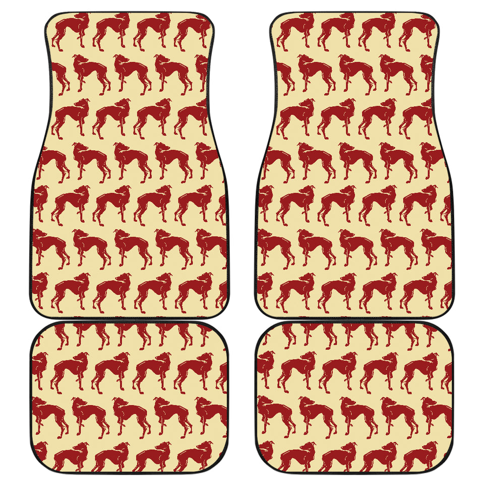 Greyhound Pattern Print Design 04 Front and Back Car Mats