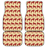 Greyhound Pattern Print Design 04 Front and Back Car Mats