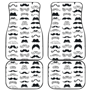 Mustache Beard Pattern Print Design 04 Front and Back Car Mats