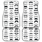 Mustache Beard Pattern Print Design 04 Front and Back Car Mats
