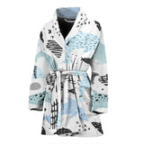 Cute Dolphins Childish Style Pattern Women'S Bathrobe